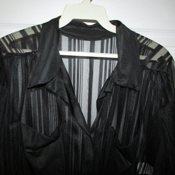 Black Sheer Nightshirt and Panty Set - Picture 3 of 11